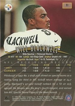 1998 Finest #91 Will Blackwell Back
