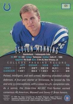 1998 Finest #121 Peyton Manning Back