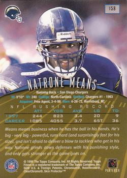 1998 Finest #158 Natrone Means Back