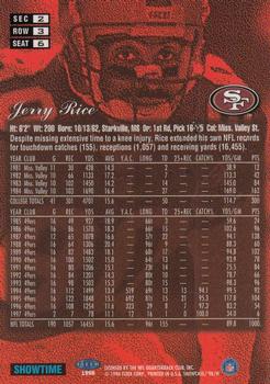 1998 Flair Showcase #6 Jerry Rice Back