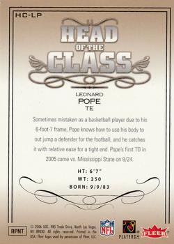 2006 Ultra - Head of the Class #HC-LP Leonard Pope Back