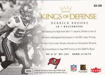 2006 Ultra - Kings of Defense #KD-DB Derrick Brooks Back