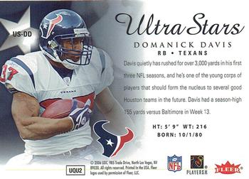 2006 Ultra - Ultra Stars #US-DD Domanick Davis Back