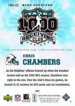 2006 Upper Deck - 1000 Yard Receiving Club #1KRE-CC Chris Chambers Back