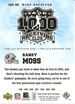 2006 Upper Deck - 1000 Yard Receiving Club #1KRE-RM Randy Moss Back