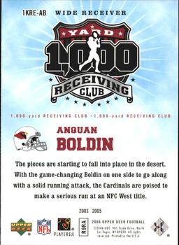 2006 Upper Deck - 1000 Yard Receiving Club #1KRE-AB Anquan Boldin Back