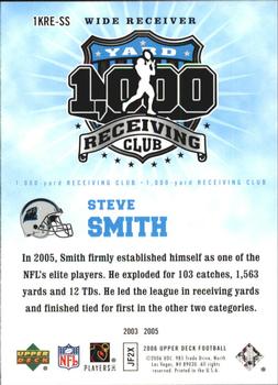 2006 Upper Deck - 1000 Yard Receiving Club #1KRE-SS Steve Smith Back