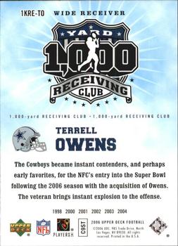 2006 Upper Deck - 1000 Yard Receiving Club #1KRE-TO Terrell Owens Back