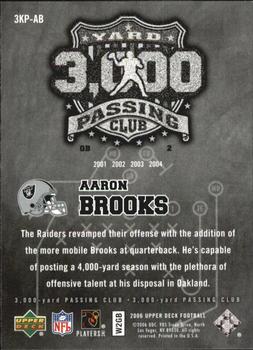 2006 Upper Deck - 3000 Yard Passing Club #3KP-AB Aaron Brooks  Back