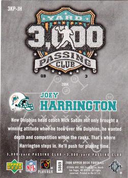2006 Upper Deck - 3000 Yard Passing Club #3KP-JH Joey Harrington  Back