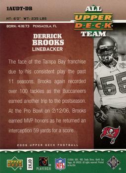 2006 Upper Deck - All Upper Deck Team #1AUDT-DB Derrick Brooks Back