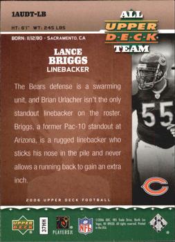 2006 Upper Deck - All Upper Deck Team #1AUDT-LB Lance Briggs Back