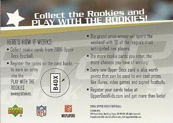 2006 Upper Deck - Collect the Rookies Sweepstakes Promos #NNO Santonio Holmes Back
