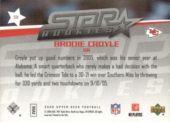 2006 Upper Deck - Rookie Exclusive Edition Star Rookies #208 Brodie Croyle Back