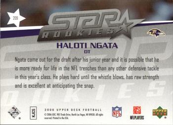 2006 Upper Deck - Rookie Exclusive Edition Star Rookies #209 Haloti Ngata Back