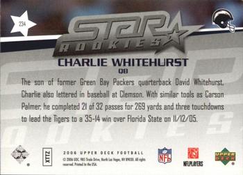 2006 Upper Deck - Rookie Exclusive Edition Star Rookies #234 Charlie Whitehurst Back