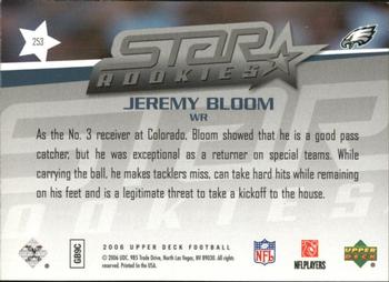 2006 Upper Deck - Rookie Exclusive Edition Star Rookies #253 Jeremy Bloom Back