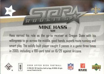 2006 Upper Deck - Rookie Exclusive Edition Star Rookies #265 Mike Hass Back