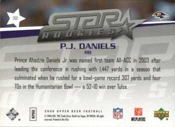 2006 Upper Deck - Rookie Exclusive Edition Star Rookies #269 P.J. Daniels Back