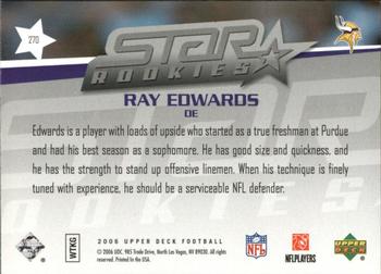 2006 Upper Deck - Rookie Exclusive Edition Star Rookies #270 Ray Edwards Back