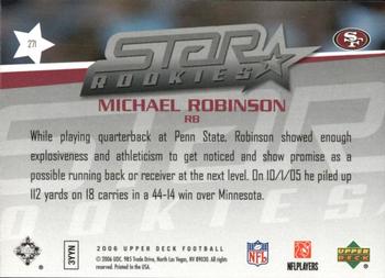2006 Upper Deck - Rookie Exclusive Edition Star Rookies #271 Michael Robinson Back