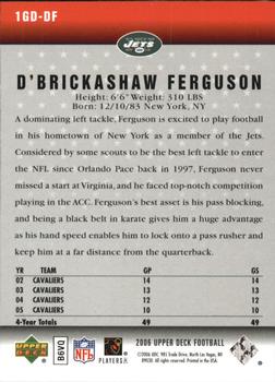 2006 Upper Deck - Gridiron Debut #1GD-DF D'Brickashaw Ferguson Back
