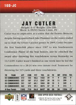 2006 Upper Deck - Gridiron Debut #1GD-JC Jay Cutler Back