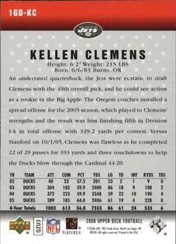 2006 Upper Deck - Gridiron Debut #1GD-KC Kellen Clemens Back