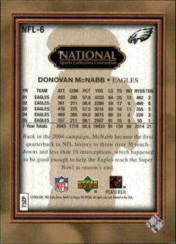 2006 Upper Deck - 2006 National Sports Collectors Convention #NFL-6 Donovan McNabb Back