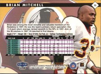 1998 Fleer Tradition #11 Brian Mitchell Back