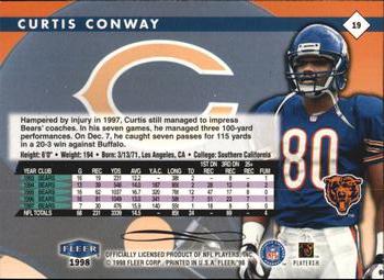 1998 Fleer Tradition #19 Curtis Conway Back