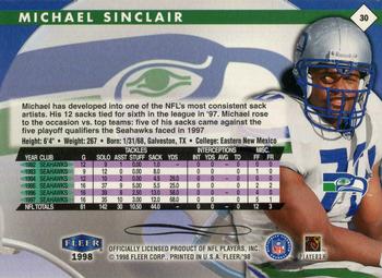 1998 Fleer Tradition #30 Michael Sinclair Back