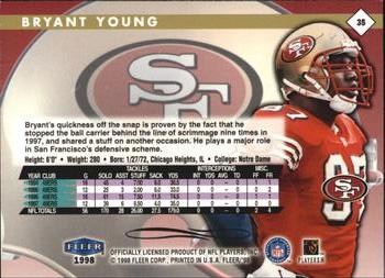 1998 Fleer Tradition #35 Bryant Young Back