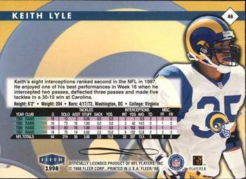 1998 Fleer Tradition #46 Keith Lyle Back