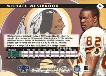 1998 Fleer Tradition #96 Michael Westbrook Back