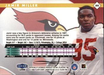 1998 Fleer Tradition #202 Jamir Miller Back