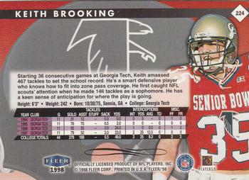 1998 Fleer Tradition #224 Keith Brooking Back