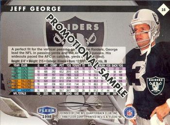 1998 Fleer Tradition #16 Jeff George  Back