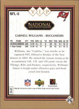 2006 Upper Deck - 2006 National Sports Collectors Convention VIP #NFL-5 Carnell Williams Back
