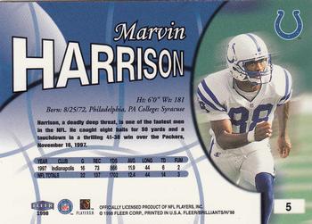 1998 Fleer Brilliants #5 Marvin Harrison Back