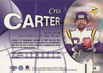 1998 Fleer Brilliants #34 Cris Carter Back