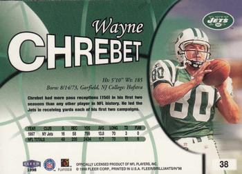 1998 Fleer Brilliants #38 Wayne Chrebet Back