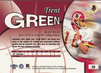 1998 Fleer Brilliants #39 Trent Green Back