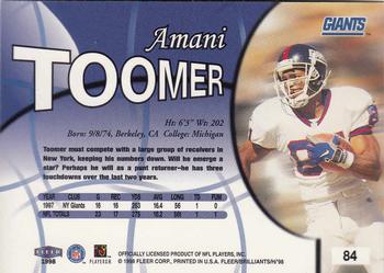 1998 Fleer Brilliants #84 Amani Toomer Back