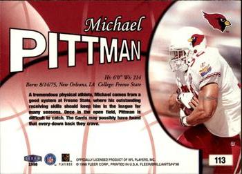 1998 Fleer Brilliants #113 Michael Pittman Back