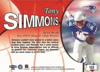 1998 Fleer Brilliants #132 Tony Simmons Back
