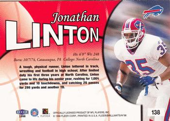 1998 Fleer Brilliants #138 Jonathan Linton Back