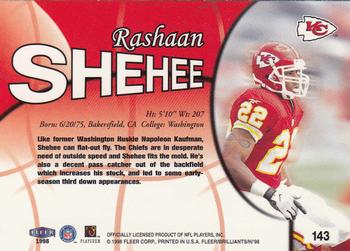 1998 Fleer Brilliants #143 Rashaan Shehee Back