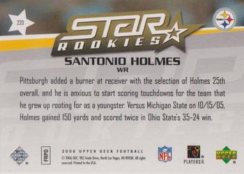 2006 Upper Deck - Target Exclusive Star Rookies #220 Santonio Holmes Back