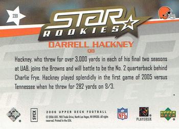 2006 Upper Deck - Target Exclusive Star Rookies #239 Darrell Hackney Back